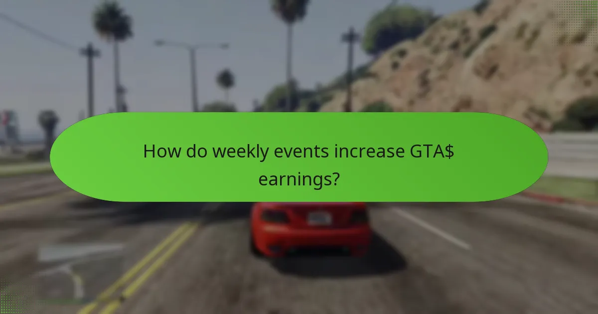 How do weekly events increase GTA$ earnings?